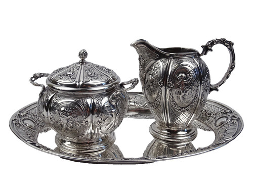 Milch zucker set 800 silber - set,